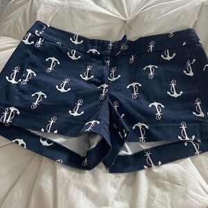 J. Crew Navy Anchor Print Jean Shorts